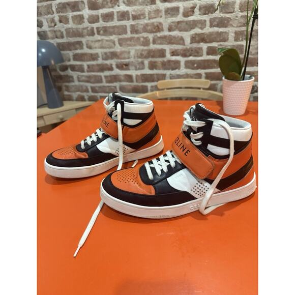 CELINE ORANGE BLACK CT-03 HIGH TOP SNEAKERS, Size EU41 US8.5 - Picture 2 of 8
